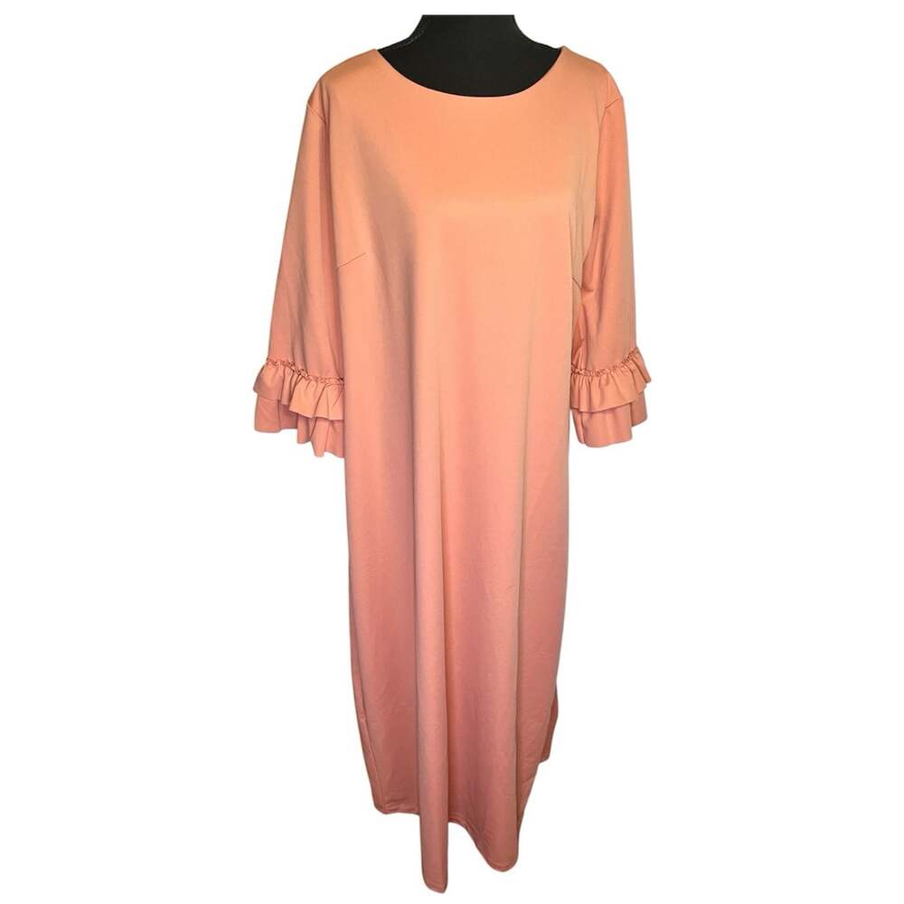 Dainty Jewells Maxi Dress Plus Sz XXL Modest English Rosemary 3/4 Ruffle Sleeve